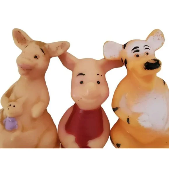 1960 Sears Disney Piglet Kanga Roo Tigger Squeak Squeeze Rubber Toys Taiwan VTG - Picture 2 of 11